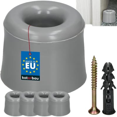 Deurstopper Vloer - Vloerdeurstopper - Deuren Beschermen - Vast Schroeven - 34x34x27mm - Grijs
