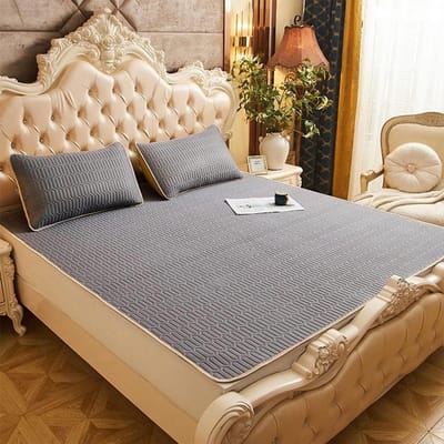 Koelmat met Kussenslopen - Latex zomerhoes - Comfortabel slapen - Natuurlijk latex - 2 x 2.2m - Grijs