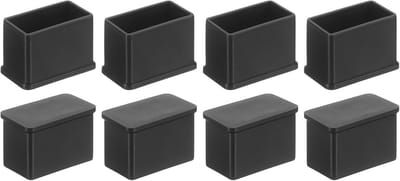 8x Rechthoekige Rubberen Meubelpootdoppen 15x30mm - Vloerbeschermers voor Stoel, Tafel en Banken