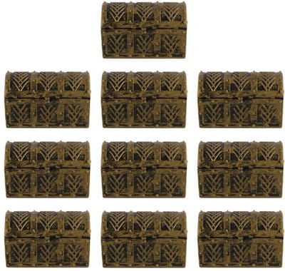 Dailygoods- Piratenschatkist Set van 10 - Vintage Mini Kisten - Decoratie - Opbergdoos - Bedankjes - Nautische Charme