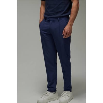 Heren Actieve Tapered Fit Golfbroek Met Pintuck | Navy | Size Small