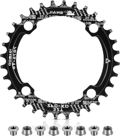 Narrow Wide Kettingblad 104 BCD voor Fietsen - 32T, 34T, 36T, 38T met 4 Sprocket Bolts voor MTB en Racefietsen