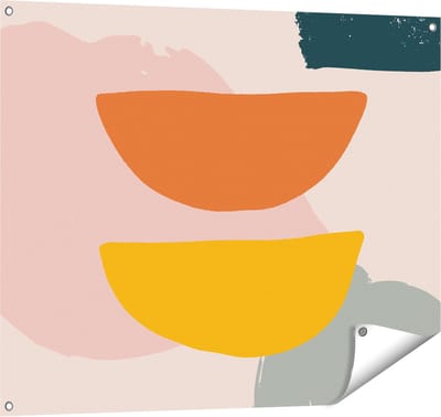 Gards Tuinposter Abstracte Kunst in Scandinavische Stijl - 100x80 cm - Tuindoek - Tuindecoratie - Wanddecoratie buiten - Tuinschilderij