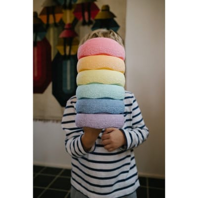 Stapelstein MINI regenboog pastel 6 stks
