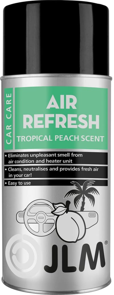JLM Air Refresh Tropical Peach - Verwijdert vieze geuren uit de AIRCO en ventilatiesysteem - Neutraliseert geurtjes in plaats van te maskeren - Eenvoudig in gebruik - 150ml