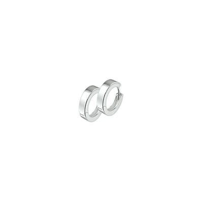 The Jewelry Collection Klapoorringen Vlak - Zilver
