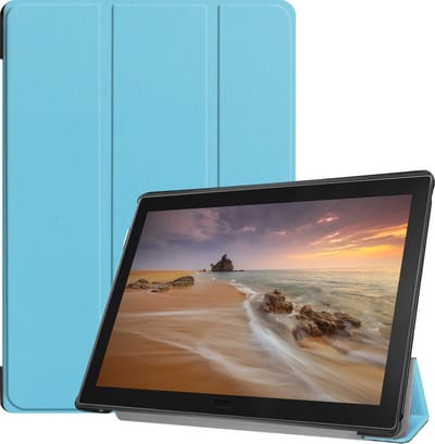 3-Vouw sleepcover hoes - Geschikt voor Lenovo Tab E10 - Lichtblauw