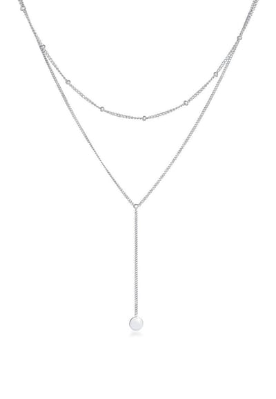 Elli - Halsketting - Dames Laag Y-Ketting Bol Plaatje in 925 Sterling Zilver - Dames