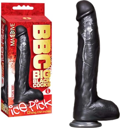 Icon - Ice Pick - Dildo - 31 x 5,3 cm - Zwart