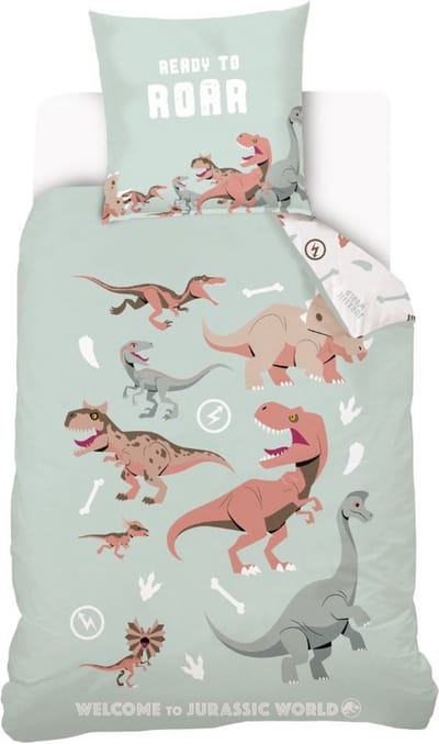 Dino Dekbedovertrek – Dinosaurus Kinderdekbedovertrek - 140 x 200 cm – Jurassic World - Eenpersoons - 100% Katoen