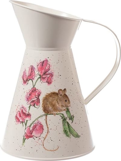 Wrendale Designs - 'The Pea Thief' Mouse Flower Jug - Bloemenvaas - Gieter - Waterkan - Vaas