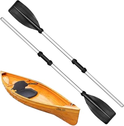 Roeispaan Uitschuifbaar - Kajakpeddel Opvouwbaar - Watersport Varen - Verstelbare Lengte - 126 cm - Zilver Zwart