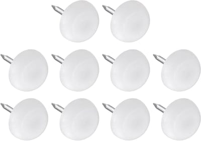 Meubelpootjes met Spijkers (12mm) - 80 Stuks, Plastic Ronde Glijders voor Stoelen en Banken, Beschermpads voor Meubels, Wit