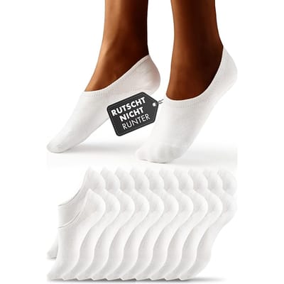 Heldenwerk 10 paar enkelsokken voor dames en heren - Onzichtbare sneakersokken, ademend en comfortabel - Maat 35-38