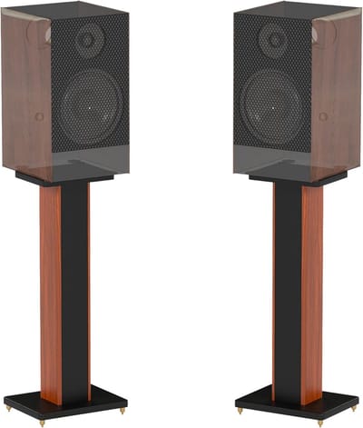 Luidsprekerstandaard Paar - Boksenstandaard Vloer - Muziek Luisteren - Zandvulbaar Stabiliteit - 90 cm Hoogte - Zwart Bruin