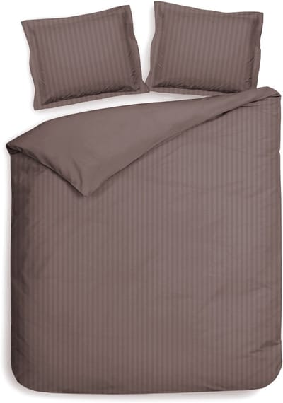 Heckettlane Dekbedovertrek Banda - Bedlinnen met Strepen - 200x200-220 cm - Tweepersoons - Roze - Dekbedovertrek van 100% Katoen-Satijn