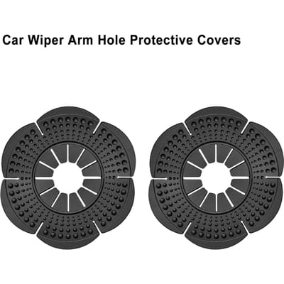 2PCS Universele Auto Wisserarm Onderste Gat Beschermhoes Ruitenwisser Stofdichte Hoes Siliconen Dop Anti-vuil Auto Accessoires zwart