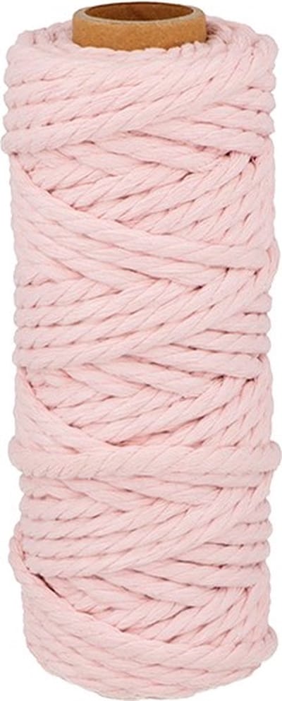 Roze katoenen koord 25 m x 6 mm - Artemio