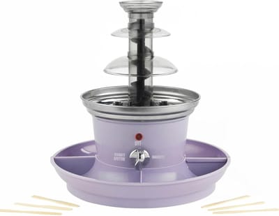 RONN® Chocoladefontein - Fonteinset - Chocofontein- Inclusief Smeltpot - Paars - 26cm x 26cm x 28cm