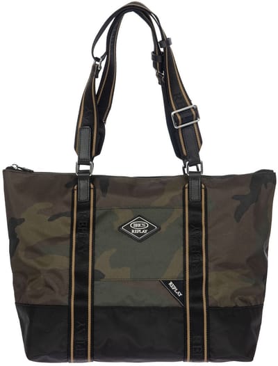 BRIC'S schoudertas shopper Replay Camoufla Shopping Bag Green Camou veelkleurig
