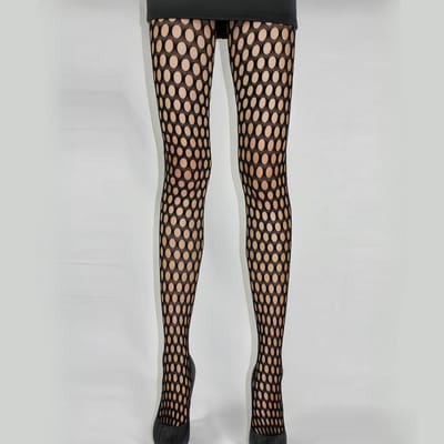 1 Stuk Visnet Mesh Pantyhose Vrouwelijke Nachtclub Dansvloer Feest One Size black