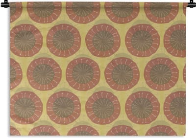Wandkleed - Wanddoek - Zonnebloemen - Patroon - Zuid-Amerika - 60x45 cm - Wandtapijt