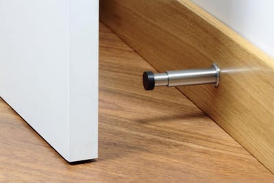 Famanu – Verstelbare wanddeurstopper 88–120 mm met zwart rubber – uitschuifbare deurstop voor muur/p