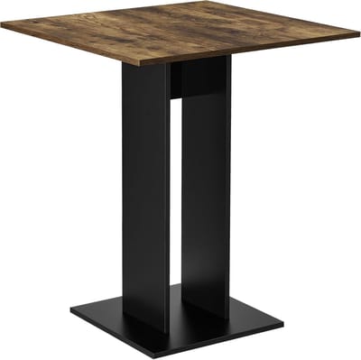 Vierkante Eettafel Kolomtafel Walnoot & Zwart (65x65 cm) voor 2 Personen