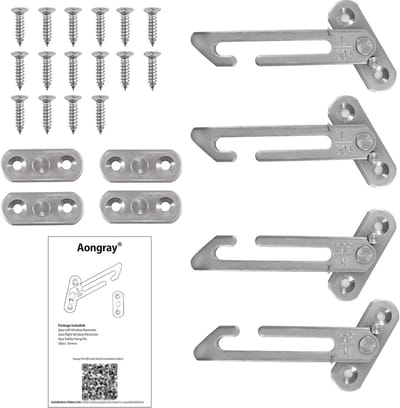2x Kindveilige Raambegrenzer RVS - Veiligheidsslot voor Openslaande Ramen (UPVC)