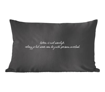 Sierkussens - Kussentjes Woonkamer - 60x40 cm - Koken is niet moeilijk - Quotes - Spreuken - Humor