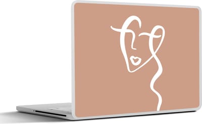 Laptop sticker - 17.3 inch - Vrouw - Gezicht - Abstract - 40x30cm - Laptopstickers - Laptop skin - Cover