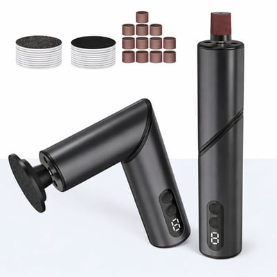 2-in-1 Elektrische Voetvijl & Nagelvijl – Eeltverwijderaar – Pedicure Set – USB Oplaadbaar – Eelt Verwijderen – Inclusief Opzetstukken – Voor Harde Huid & Nagelverzorging