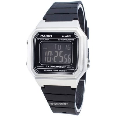 Casio W-217HM-7BVDF Illuminator Digitaal Sporthorloge - Zilver & Zwart