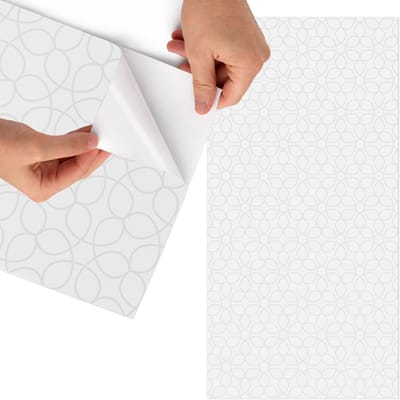 Tulup Meubelfolie - Geometrische patronen Meubelfolie - 75x150 cm - Wit Meubelfolie - Wrapfolie Keuken - Minimalist Meubelfolie - Decoratiefolie - Tafeldecoratie - Achtergronden en patronen