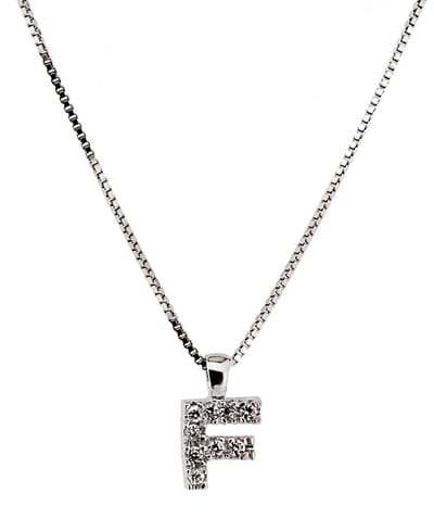 Orphelia Zilver Alphabet hanger met ketting 42 cm Zirconium