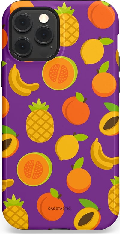 Casetastic Hoesje Geschikt voor Apple iPhone 12/12 Pro Magsafe - Stijlvolle Beschermende Duo-layer Case - Tropisch Fruit Feest