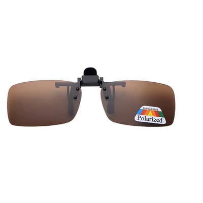 Loud and Clear® Clip On Zonnebril - Zonnebril - Overzet - Opzet - Heren - Dames - Bruin - Opklapbaar - Gepolariseerd
