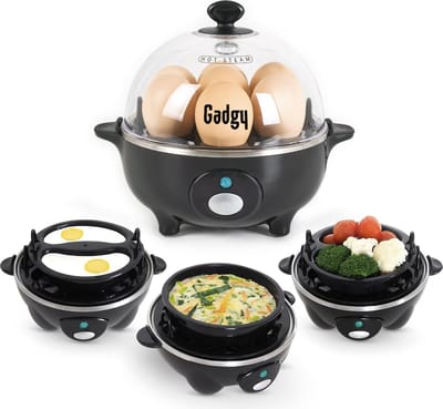Gadgy Eierkoker Elektrisch - 7 Eieren – Koken, Pocheren, Roerei, Omelet – Vaatwasbestendig - Eikoker - Cadeau
