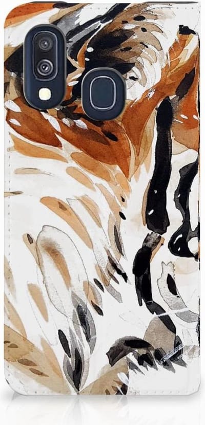 Bookcase Samsung Galaxy A40 Watercolor Tiger
