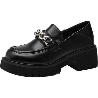 Diksoldige Platform Loafers Dames Herfst Retro Frans Hoge Hak Mary Jane Schoenen Dames Britse Stijl Kleine Leren Schoenen Damesmode 40