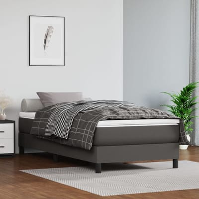 vidaXL - Pocketveringmatras - medium - 80x200x20 - cm - kunstleer - grijs