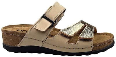 Rohde Klittenband Slipper Sleehak Beige Goud