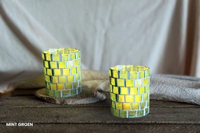 DIY Pakket Waxinelichthouders met Glasmozaiek groen