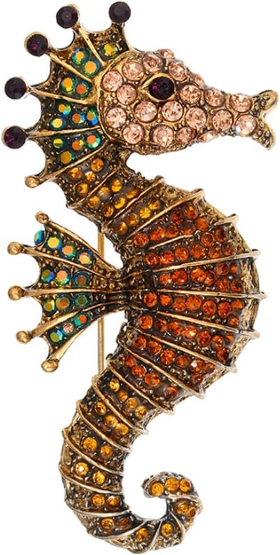 Fako Bijoux® - Broche - Zeepaardje - 58x30mm - Bruin