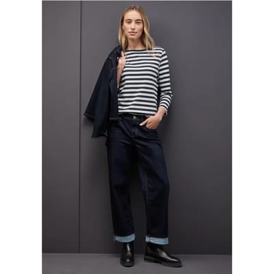 Gestreept boothals shirt