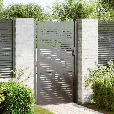 vidaXL - Tuinpoort - met - slot - Zwart - 110 - x - 180 - cm - Gepoedercoat - staal