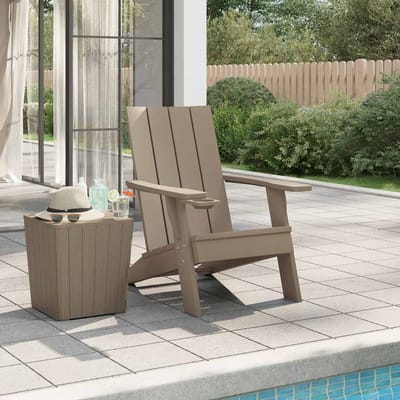 vidaXL - Tuinstoel - Adirondack - 75x88,5x89,5 - cm - polypropeen - lichtbruin