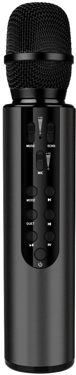 Draadloze karaoke bluetooth-microfoon-draagbare-handmicrofoon-luidspreker-ingebouwde geluidskaart-spraakversterker-thuis partij-reizen-muziekopname-zwart
