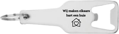 Akyol - wij maken elkaars hart een huis flesopener - Quotes - familie vrienden - cadeau - 105 x 25mm