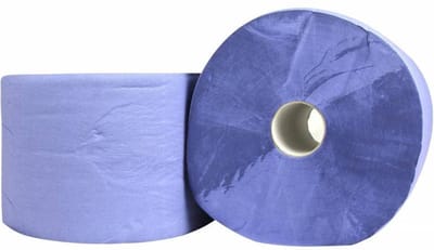 Maxirol 2-lgs | Industriepapier | Poetspapier | Industrierol | Blauw | 24cm x 340mtr. | 2 rollen | Premium